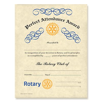 Perfect Attendance Certificate Award
