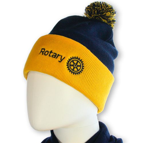 Gold & Blue Knit Hat